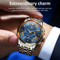 OLEVS 2892 Men Multifunctional Business Waterproof Quartz Watch(Blue + Gold)