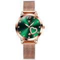 OLEVS 5189 Women Heart Shape Waterproof Quartz Watch(Green)