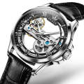 OLEVS 6661 Men Fashion Luminous Waterproof Mechanical Watch(Black + Silver)