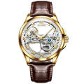 OLEVS 6661 Men Fashion Luminous Waterproof Mechanical Watch(White + Gold)