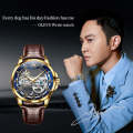 OLEVS 6661 Men Fashion Luminous Waterproof Mechanical Watch(Blue + Gold)