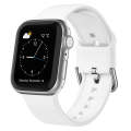 For Apple Watch Series 6 40mm Pin Buckle Silicone Watch Band(White)