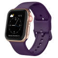 For Apple Watch Series 6 40mm Pin Buckle Silicone Watch Band(Dark Purple)