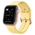 For Apple Watch Series 4 44mm Pin Buckle Silicone Watch Band(Yellow)