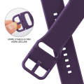 For Apple Watch Series 3 42mm Pin Buckle Silicone Watch Band(Dark Purple)
