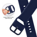 For Apple Watch Series 3 42mm Pin Buckle Silicone Watch Band(Midnight Blue)