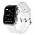 For Apple Watch Series 2 38mm Pin Buckle Silicone Watch Band(White)