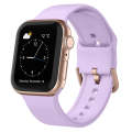 For Apple Watch Series 9 45mm Pin Buckle Silicone Watch Band(Lavender)