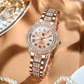 OLEVS 9943 Women Diamond Waterproof Quartz Watch(Rose Gold Roman)