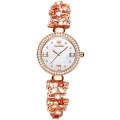 OLEVS 9958 Women Adjustable Drawstring Bracelet Quartz Watch(White + Rose Gold)