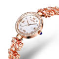 OLEVS 9958 Women Adjustable Drawstring Bracelet Quartz Watch(White + Rose Gold)