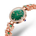 OLEVS 9958 Women Adjustable Drawstring Bracelet Quartz Watch(Green + Rose Gold)