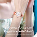 OLEVS 9958 Women Adjustable Drawstring Bracelet Quartz Watch(White + Rose Gold)