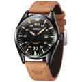OLEVS 9962 Men Multifunctional Waterproof Quartz Watch(Gold + Brown)