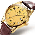 OLEVS 5566 Men Simple Single Calendar Waterproof Quartz Watch(Gold)