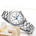 OLEVS 5567 Women Steel Strap Waterproof Quartz Watch(White + Silver)