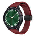 For Samsung Galaxy Watch 6 / 6 Classic Magnetic Black Buckle Slim Silicone Watch Band(Wine Red)