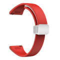 For Samsung Galaxy Watch 6 / 6 Classic Magnetic Silver Buckle Slim Silicone Watch Band(Red)