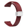 For Samsung Galaxy Watch 6 / 6 Classic Magnetic Silver Buckle Slim Silicone Watch Band(Wine Red)