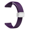 For Samsung Galaxy Watch 6 / 6 Classic Magnetic Silver Buckle Slim Silicone Watch Band(Dark Purple)