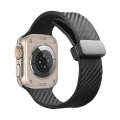 For Apple Watch SE 2022 40mm Carbon Fiber Pattern Magnetic Buckle Silicone Watch Band(Black)