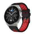 For Huawei Watch GT3 Pro 46mm Two Color Round Hole Silicone Watch Band(Black Red)