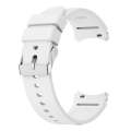 For Samsung Galaxy Watch 6 Solid Color Silicone Silver Buckle Watch Band(White)