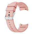 For Samsung Galaxy Watch 6 Solid Color Silicone Silver Buckle Watch Band(Pink)