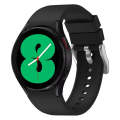 For Samsung Galaxy Watch 6 Solid Color Silicone Silver Buckle Watch Band(Black)