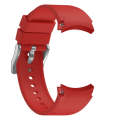 For Samsung Galaxy Watch 6 Solid Color Silicone Silver Buckle Watch Band(Red)