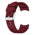 For Samsung Galaxy Watch 6 Solid Color Silicone Silver Buckle Watch Band(Wine Red)