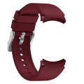 For Samsung Galaxy Watch 6 Solid Color Silicone Silver Buckle Watch Band(Wine Red)
