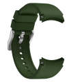 For Samsung Galaxy Watch 6 Solid Color Silicone Silver Buckle Watch Band(Army Green)