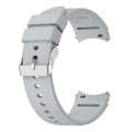 For Samsung Galaxy Watch 6 Solid Color Silicone Silver Buckle Watch Band(Light Grey)