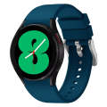 For Samsung Galaxy Watch 6 Solid Color Silicone Silver Buckle Watch Band(Dark Blue)