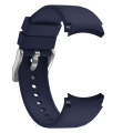 For Samsung Galaxy Watch 6 Solid Color Silicone Silver Buckle Watch Band(Midnight Blue)