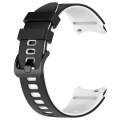 For Samsung Galaxy Watch 6 Sports Two Color Silicone Watch Band(Black+White)