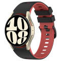 For Samsung Galaxy Watch 6 Sports Two Color Silicone Watch Band(Black+Red)