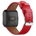 For Fitbit Versa 2 / Fitbit Versa / Fitbit Versa Lite Leather Watch Band with Round Tail Buckle(Red)