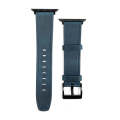 For Apple Watch 7 41mm Retro Texture Leather Watch Band(Blue)