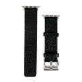 For Apple Watch 7 41mm Buffalo Leather Watch Band(Black)