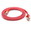 3m Gold Plated Head CAT7 High Speed 10Gbps Ultra-thin Flat Ethernet RJ45 Network LAN Cable(Red)