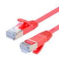 10m Gold Plated Head CAT7 High Speed 10Gbps Ultra-thin Flat Ethernet RJ45 Network LAN Cable(Red)