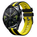 For Huawei Watch GT 3 / GT 3 Pro Vertical Two Color Silicone Watch Band(Black+Yellow)