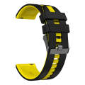 For Huawei Watch GT 3 / GT 3 Pro Vertical Two Color Silicone Watch Band(Black+Yellow)