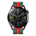 For Huawei Watch GT 3 / GT 3 Pro Vertical Two Color Silicone Watch Band(Dark Green+Red)