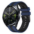 For Huawei Watch GT 3 / GT 3 Pro Vertical Two Color Silicone Watch Band(Dark Blue+Black)