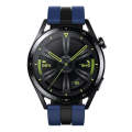 For Huawei Watch GT 3 / GT 3 Pro Vertical Two Color Silicone Watch Band(Dark Blue+Black)