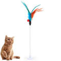 Cat Interactive Stick Feather Toy with Fixed Suction Cup(Random Color)