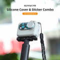 For Insta360 GO 3 Sunnylife Silicone Case Stickers Skin Wrap Lens Cover with Neck Strap(Black)